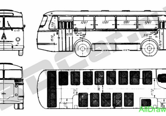 ЛАЗ 695 чертежи (рисунки) грузовика